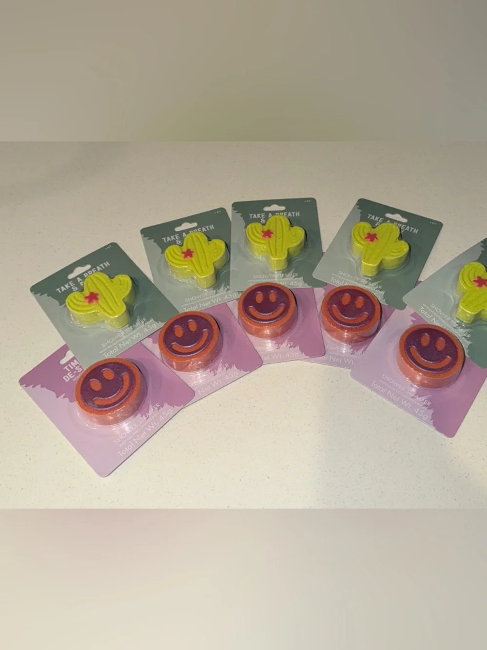 NWT Smiley Face & Cactus SHOWER STEAMERS set of 10